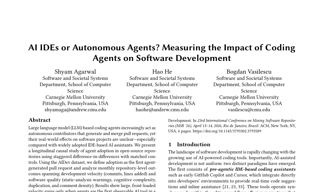 First page of AI IDEs or Autonomous Agents?